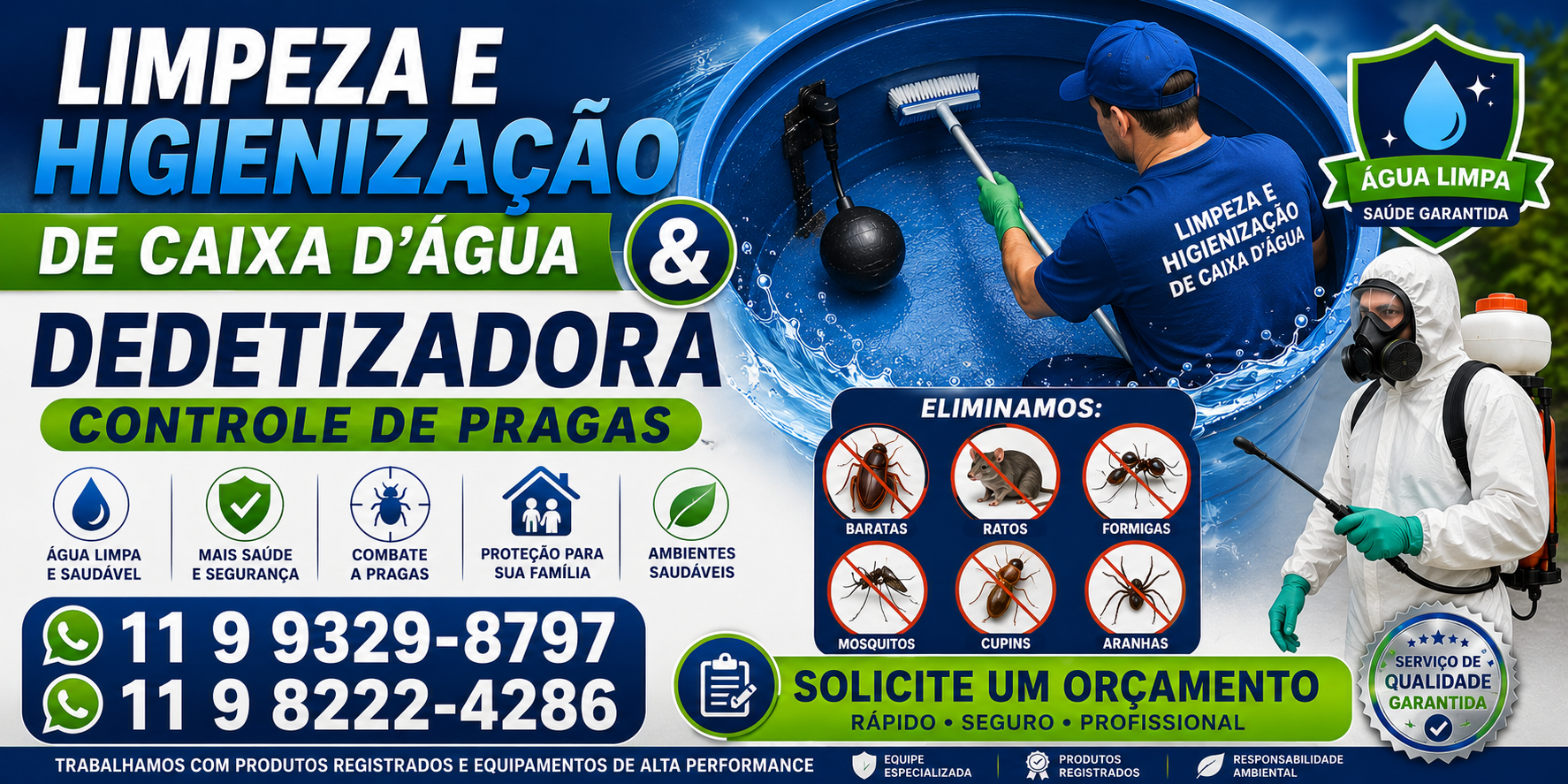 Dedetizadora zona leste e Desentupidora zona norte